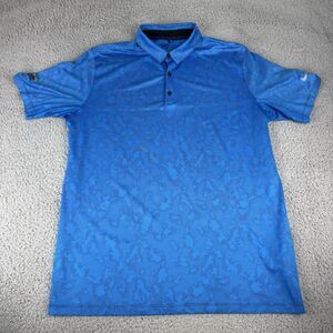 Nike‎ Golf Polo Shirt Men's Size Large Standard Fit Blue Camo Design Colonial